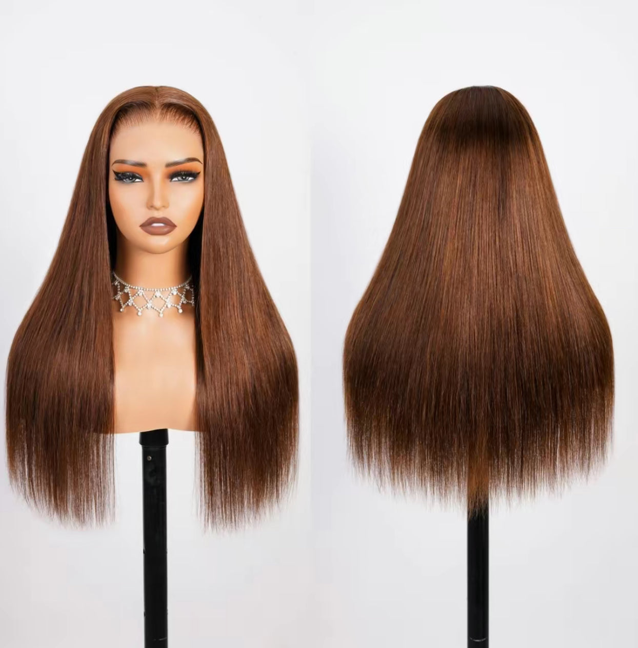 Chocolate brown frontal straight