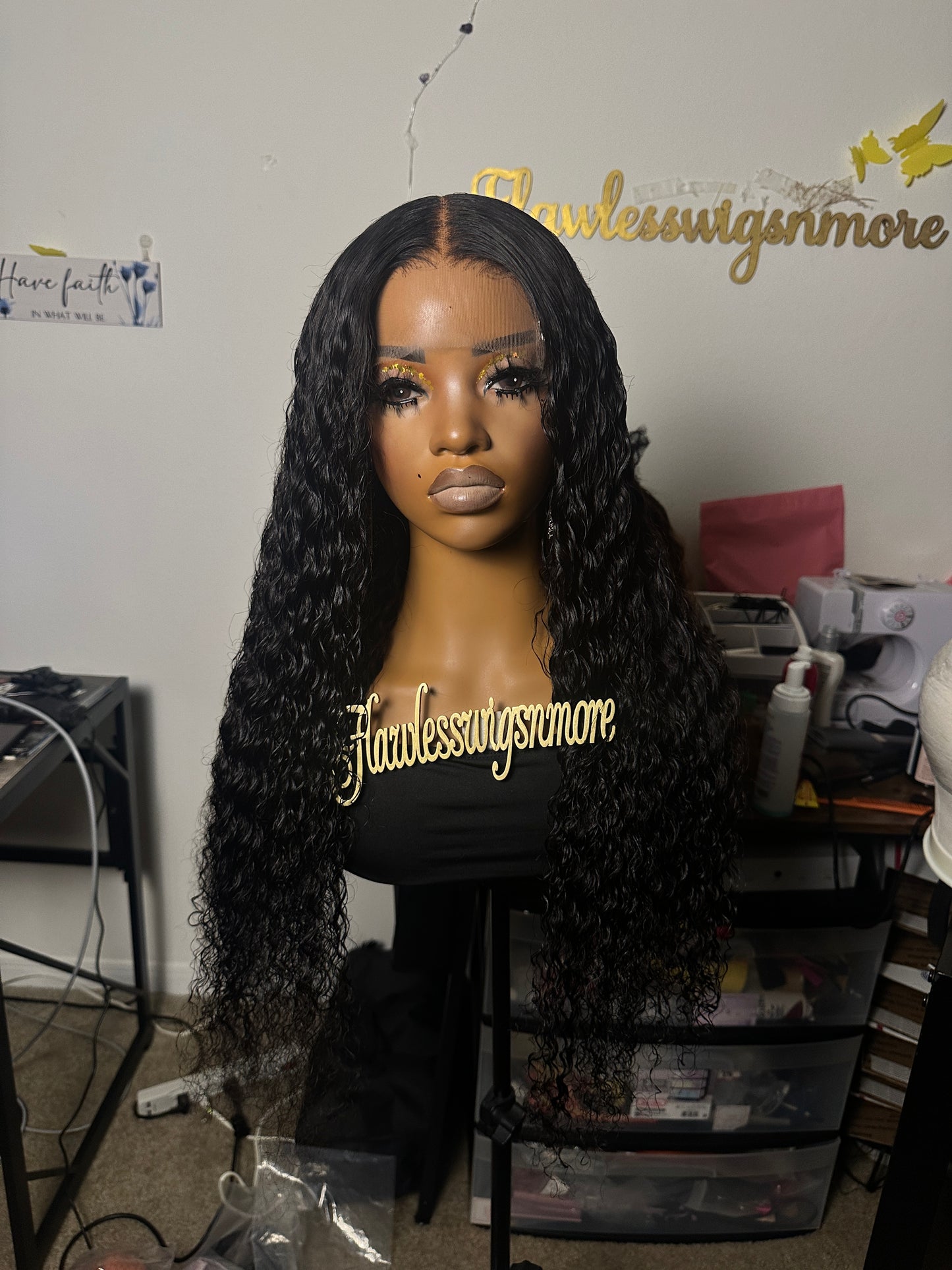 Deep wave glueless 5x5 closure wigs