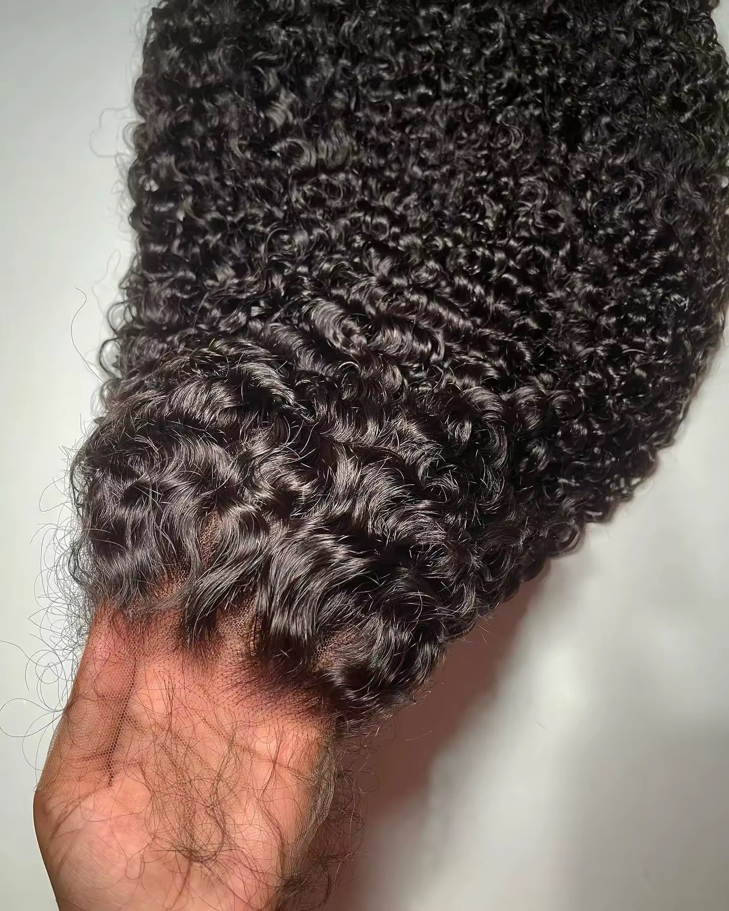 Deep curly glueless wig