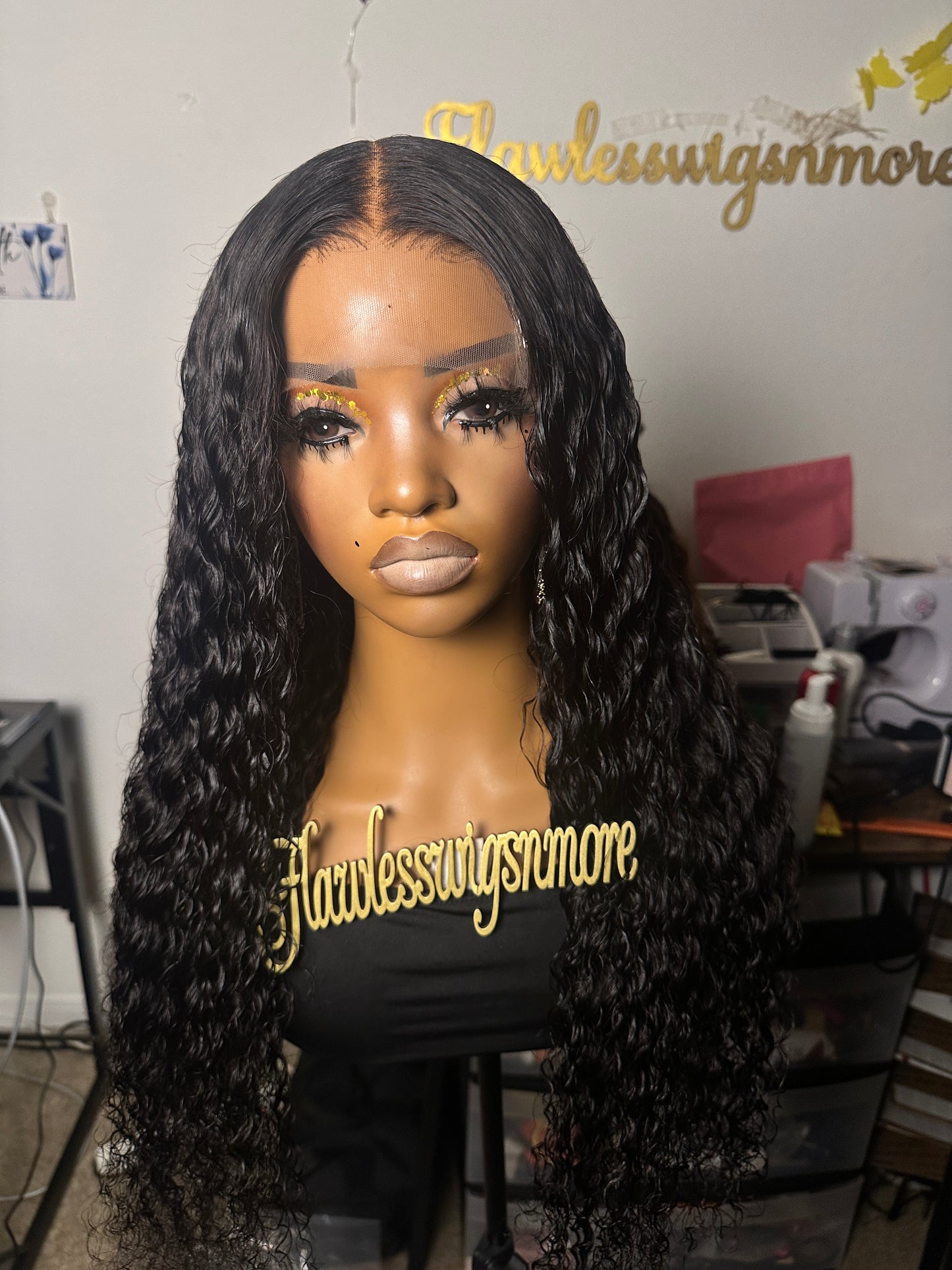 Deep wave glueless 5x5 closure wigs