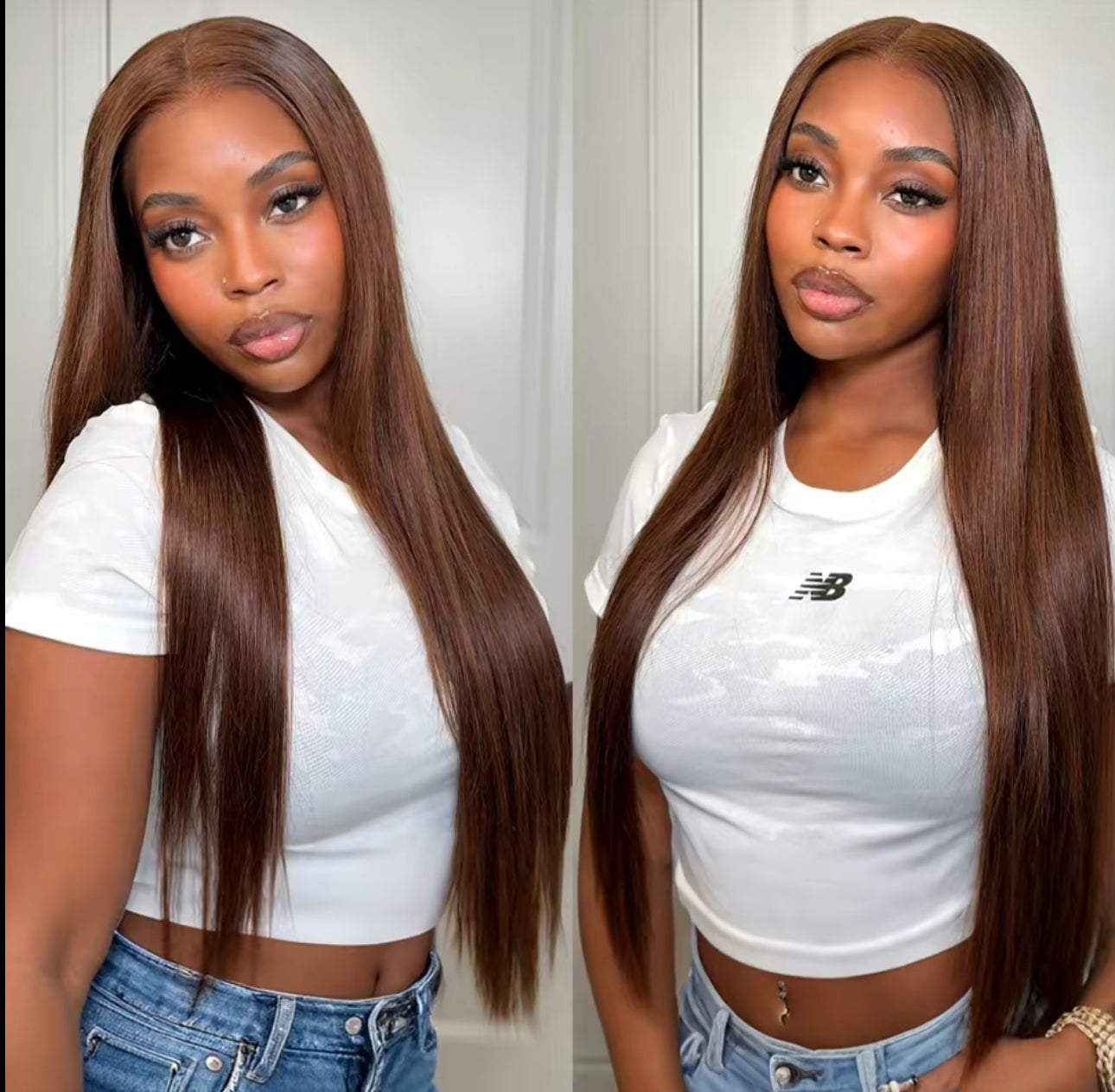 Chocolate brown frontal straight