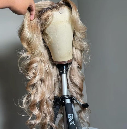 Dark roots 613 toned wig