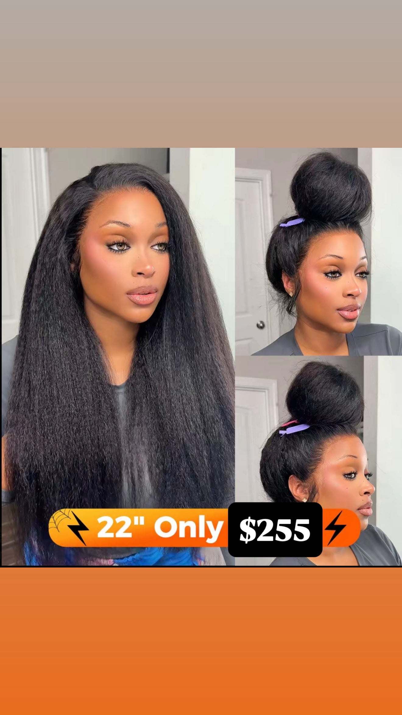 Kinky straight 360 wigs
