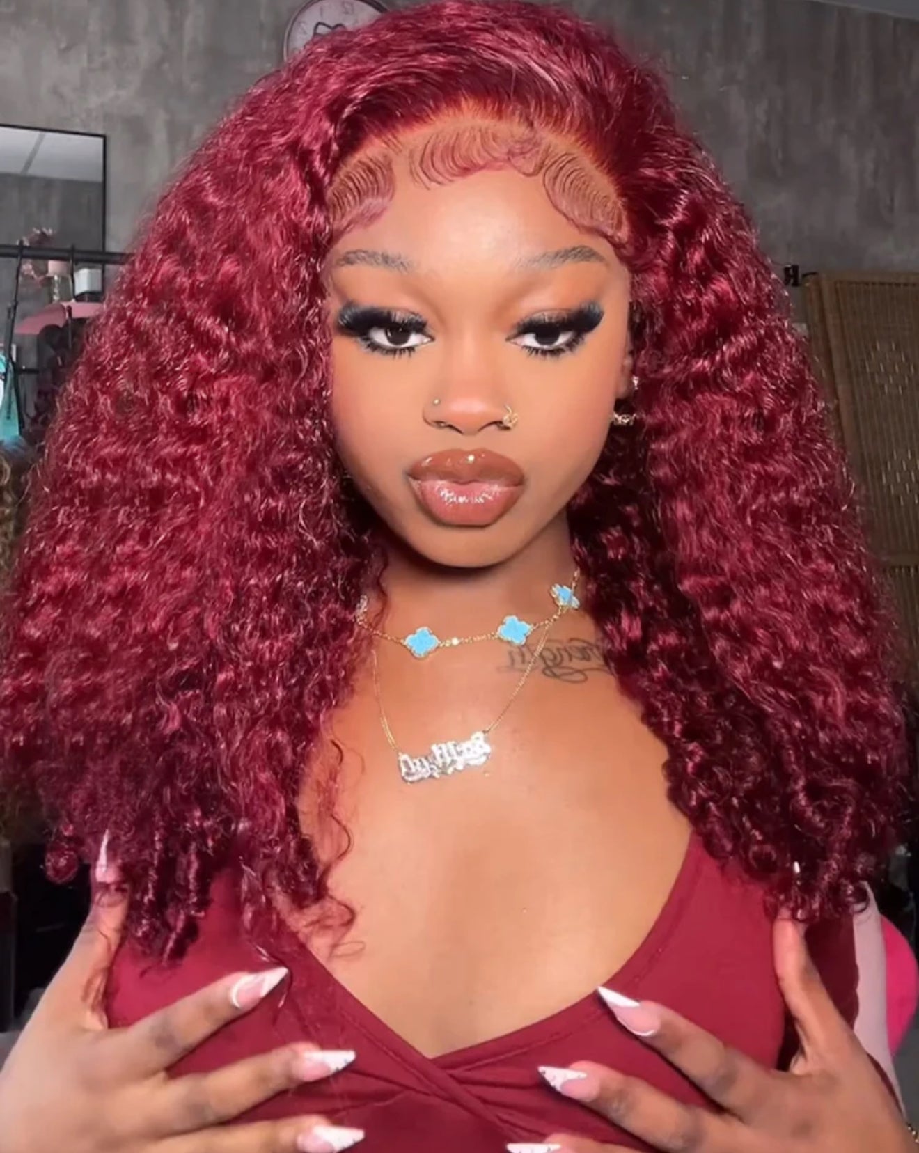 Burmese curly 99j Wig