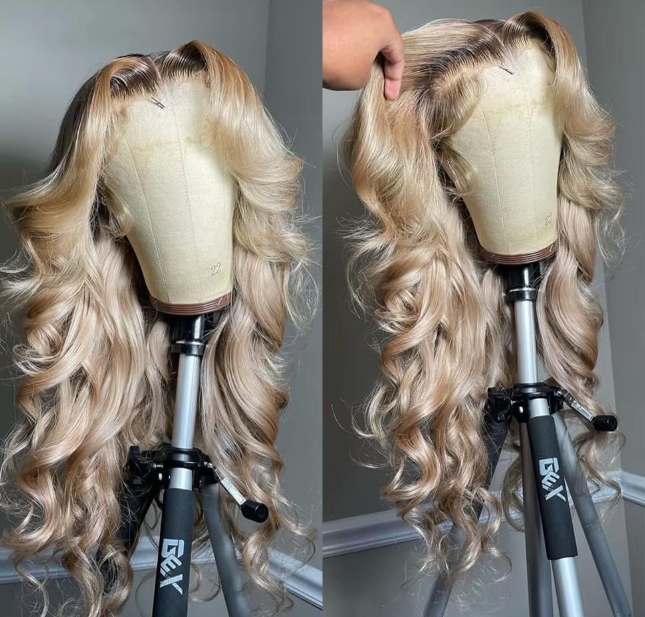 Dark roots 613 toned wig