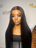 Virgin 30 inch bone straight glueless wig