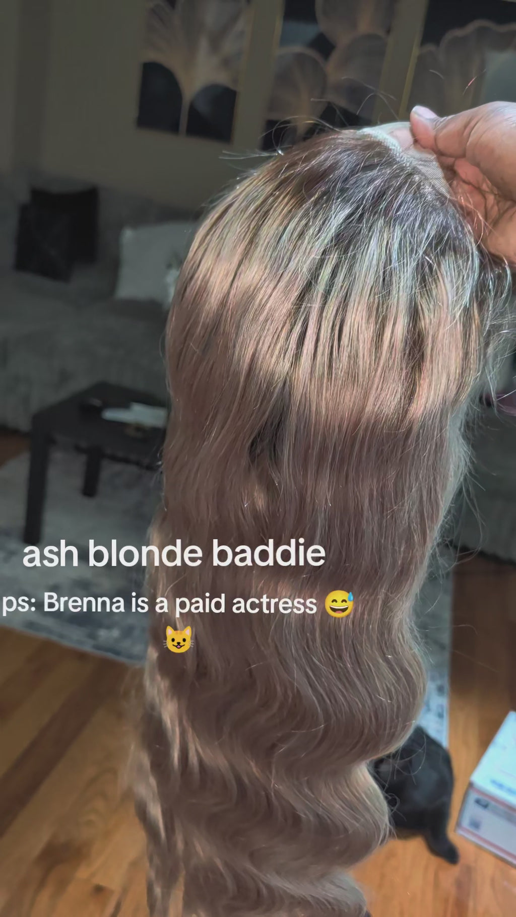 ASH BLONDE WITH DARK ROOTS