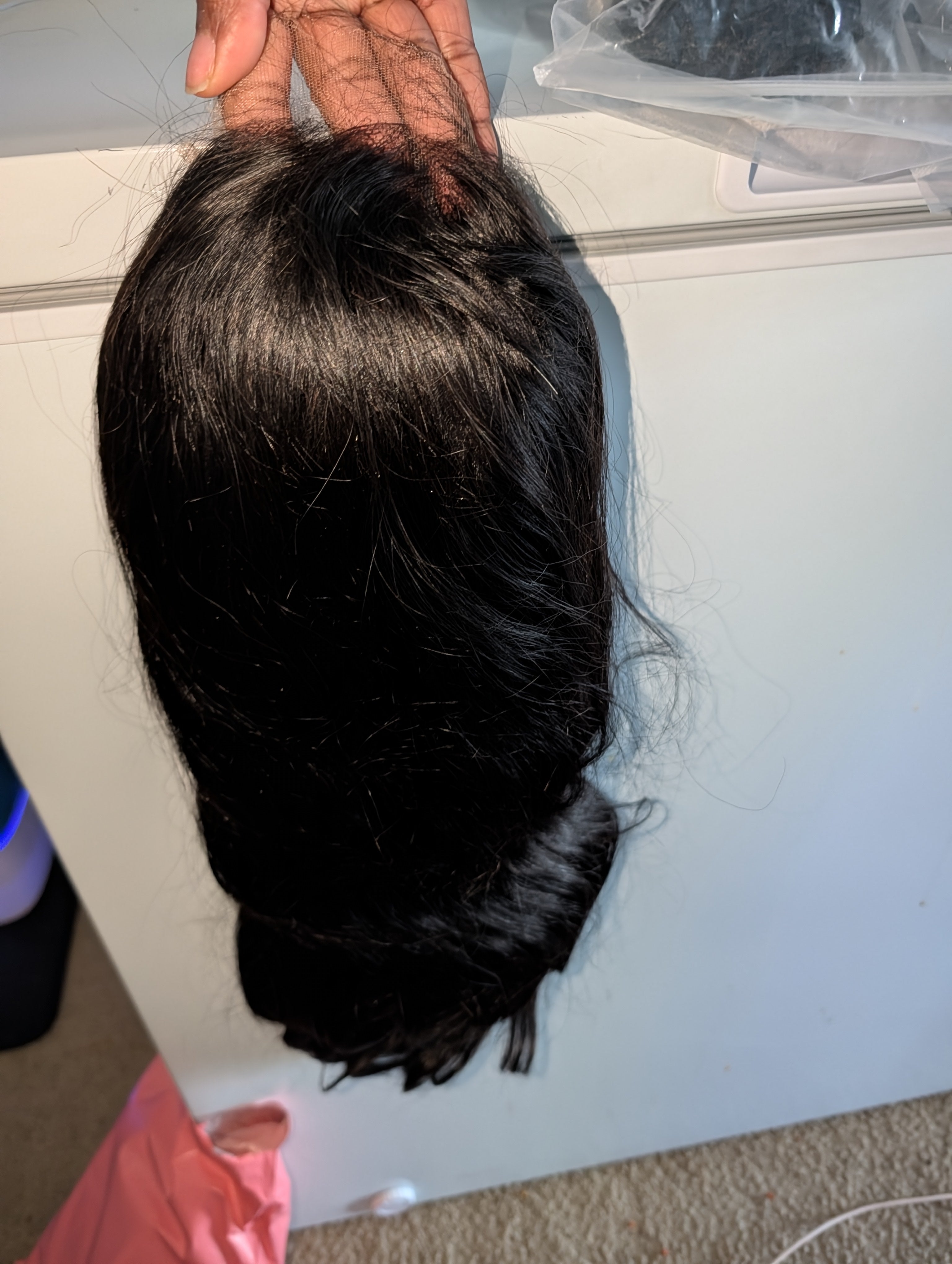 Uncustomised virgin glueless body wave wig
