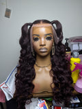 Frontal dark burgundy virgin wig