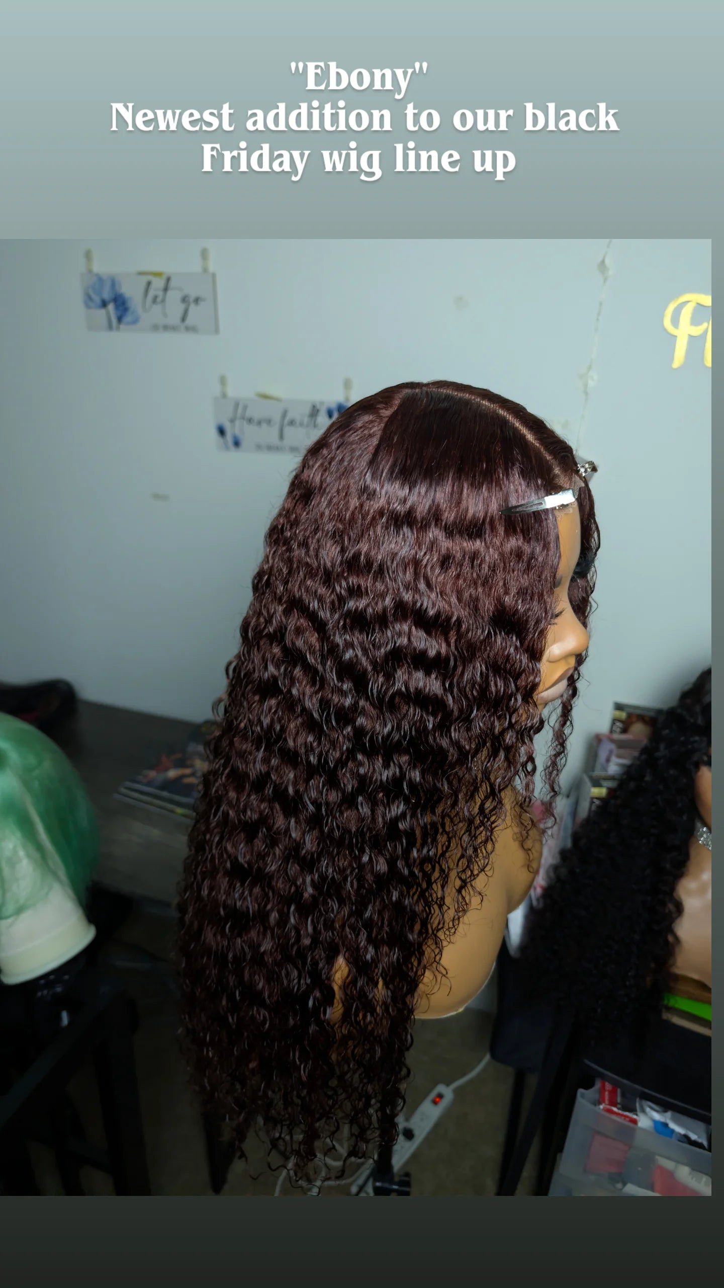 Brown curly glueless closure wig